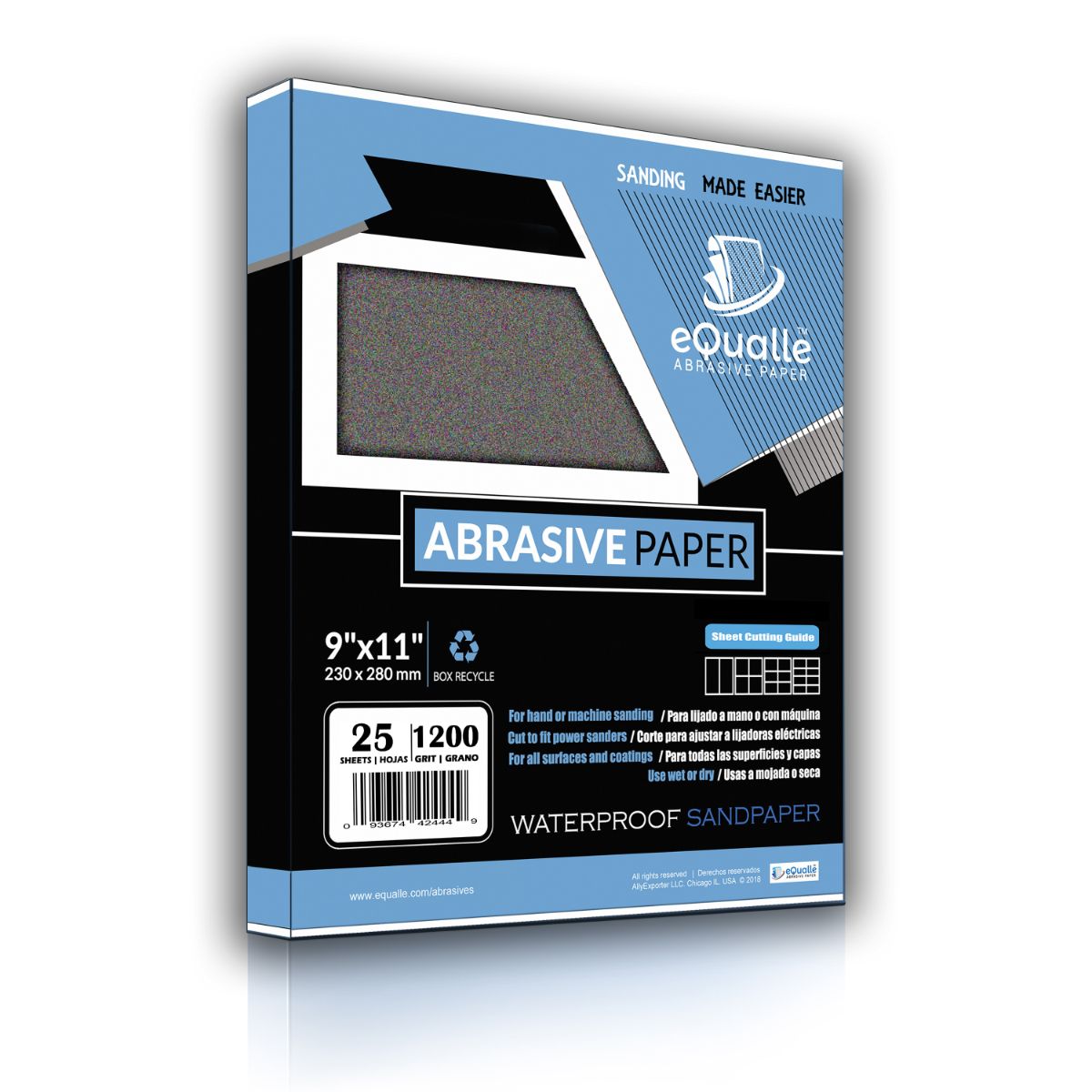 1200 Grit Sandpaper Sheets – 25 Pack, 9x11 in, Wet or Dry Use