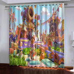 Game Fall Guys Pattern Curtains Blackout Window Drapes
