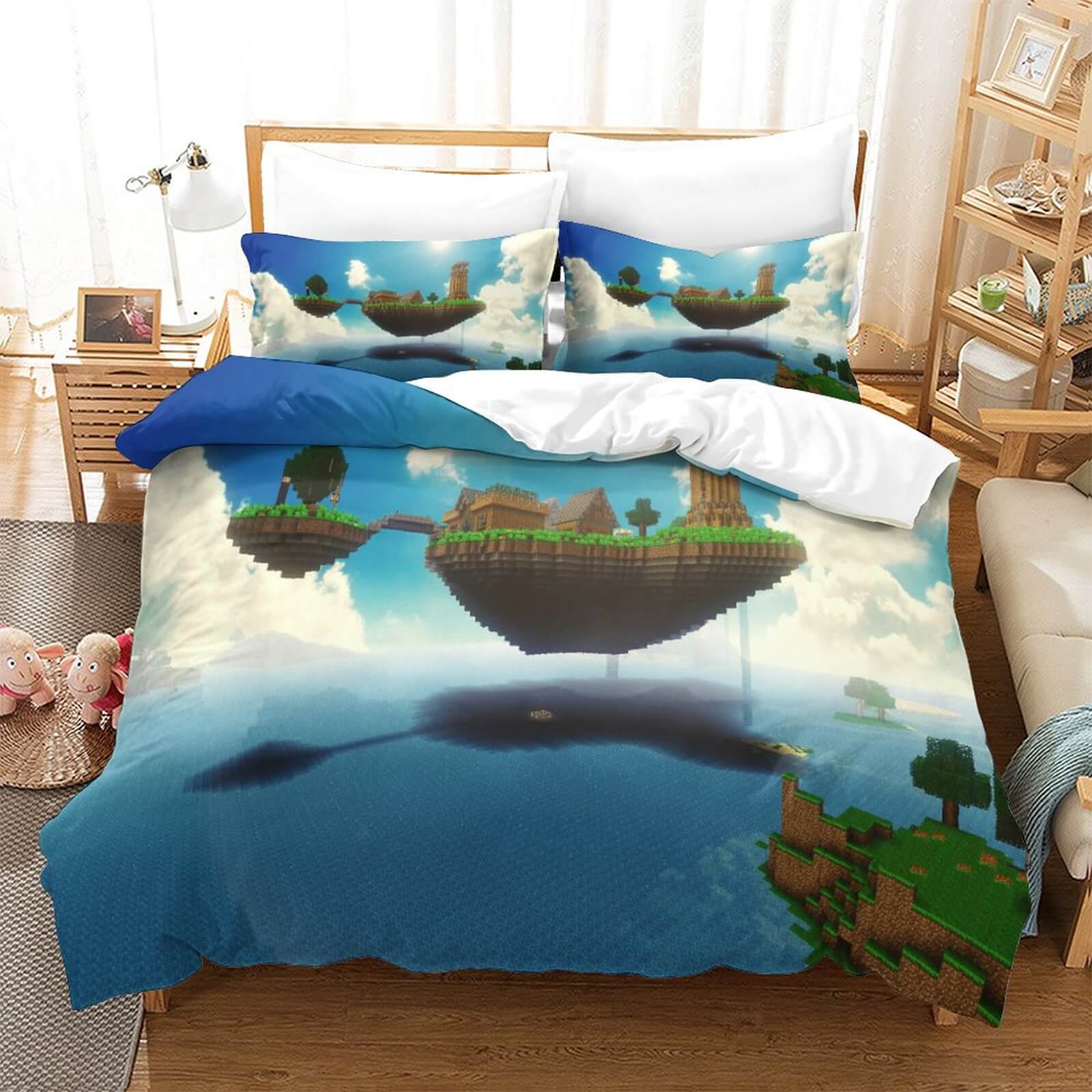 Game Minecraft Pattern Bedding Set Quilt Cover Without Filler