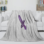 Game Pattern Minecraft Blanket Flannel Throw Kids Room Decoration