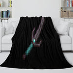 Game Pattern Minecraft Blanket Flannel Throw Kids Room Decoration