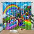 Game Pattern Minecraft Curtains Window Drapes Kids Room Decoration