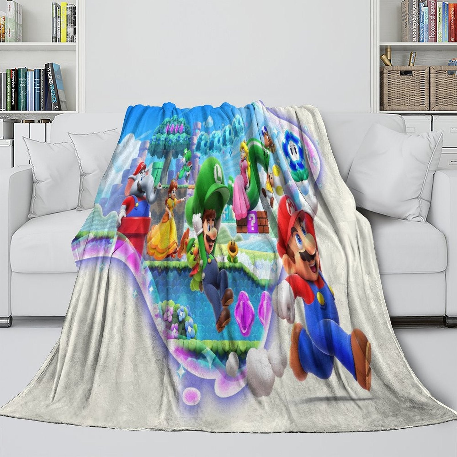 Game Super Mario Blanket Flannel Throw Kids Room Decoration