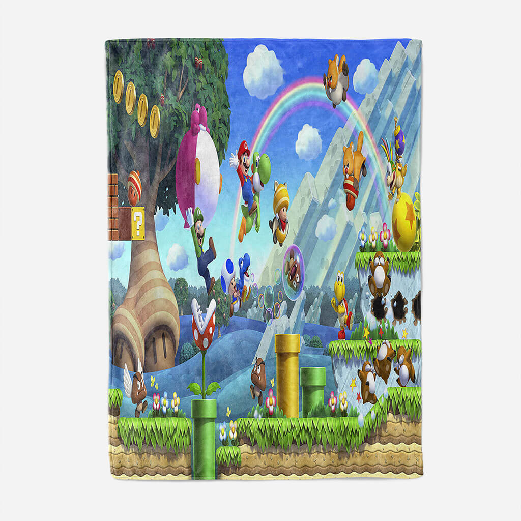 Game Super Mario Blanket Flannel Throw Room Decoration