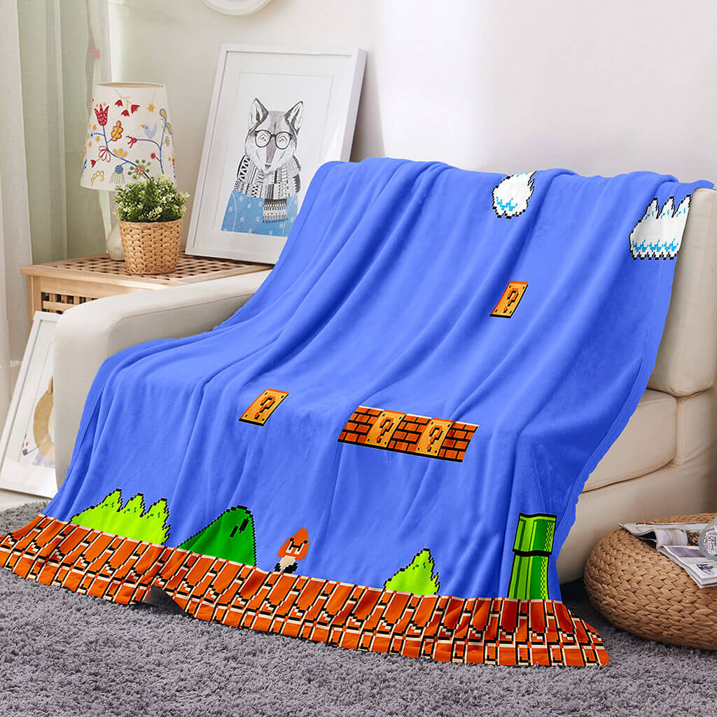 Game Super Mario Blanket Flannel Throw Room Decoration