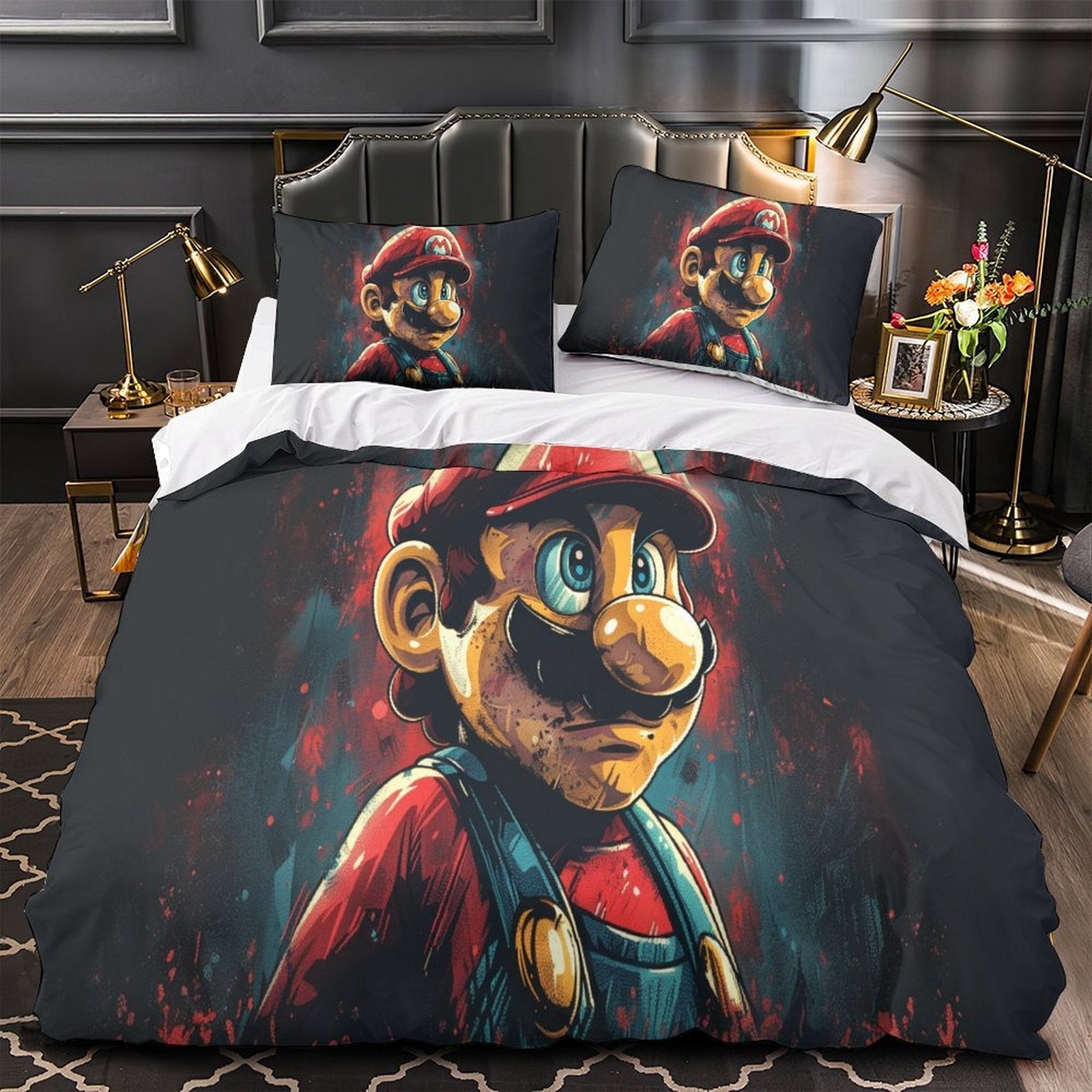 Game Super Mario Duvet Cover Kids Room Bedding Set Without Filler