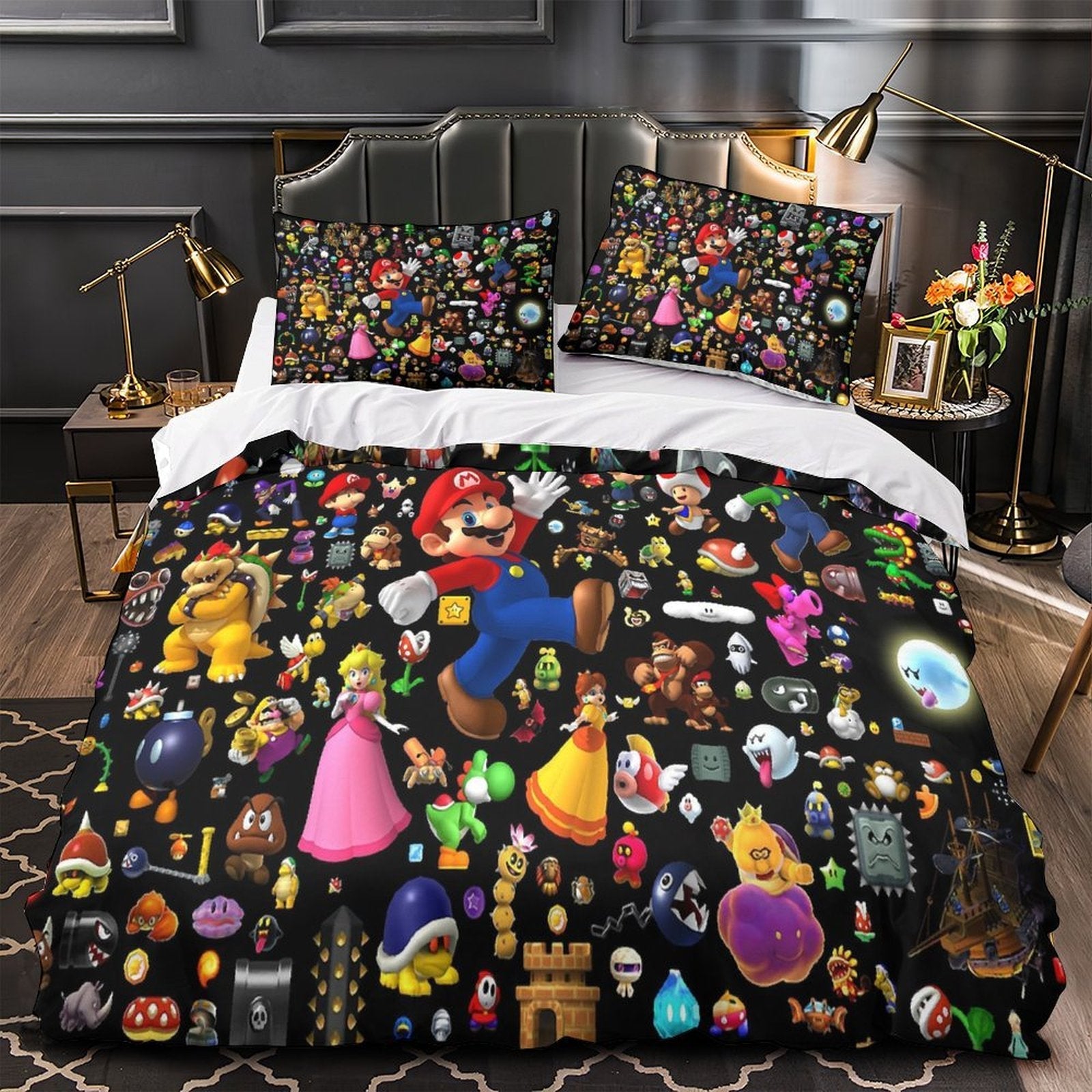 Game Super Mario Duvet Cover Kids Room Bedding Set Without Filler