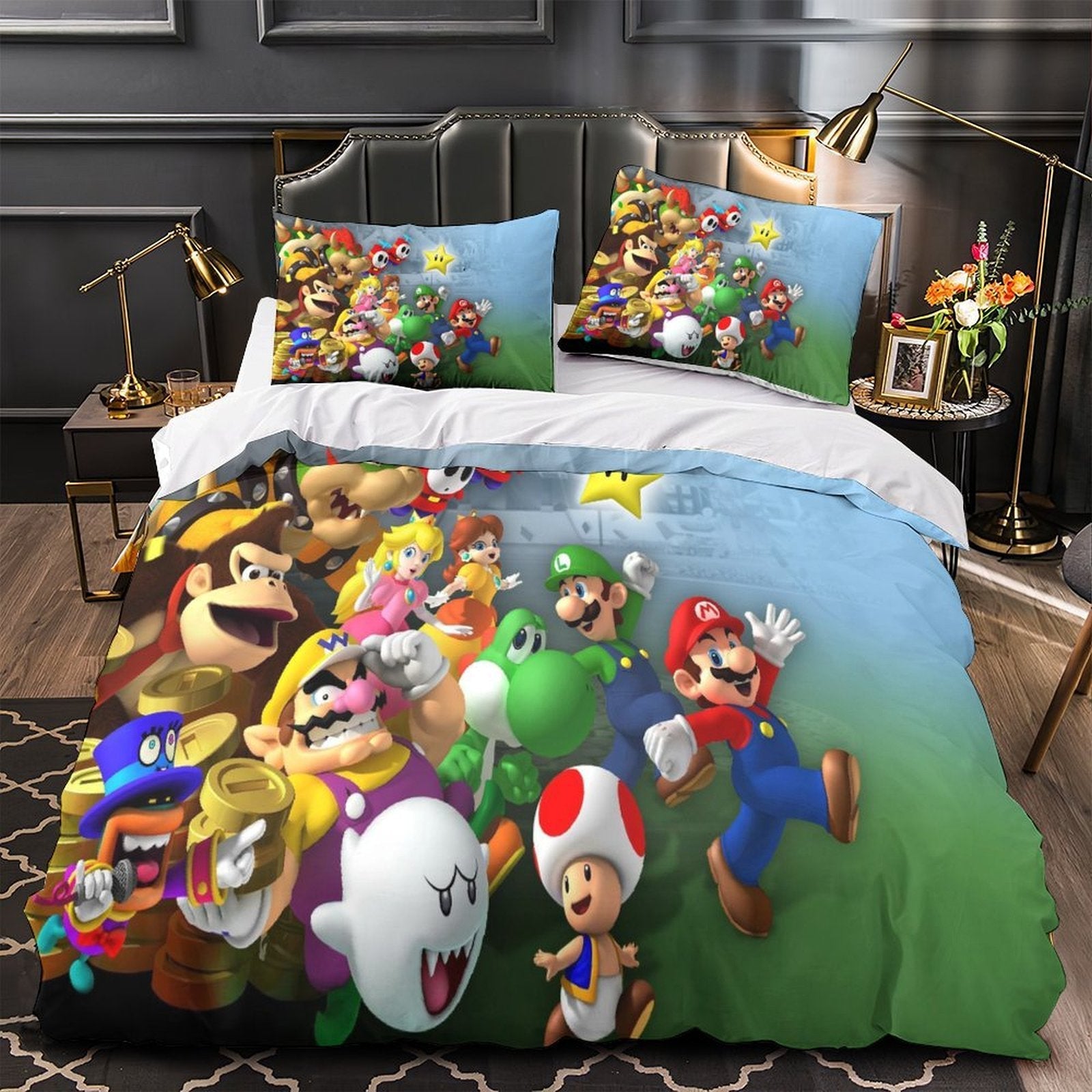 Game Super Mario Duvet Cover Kids Room Bedding Set Without Filler