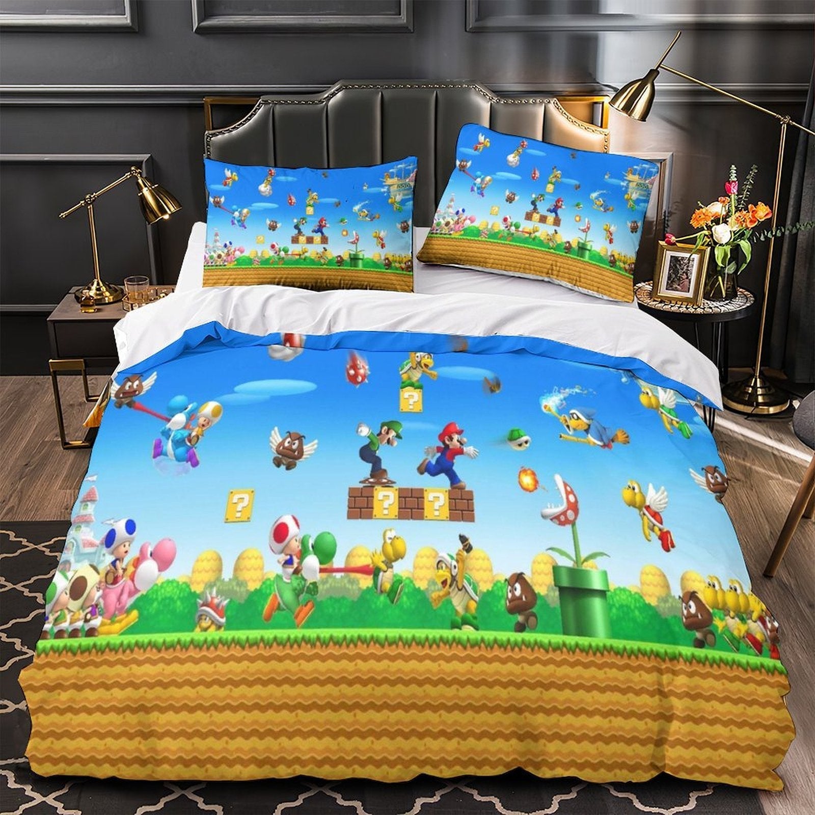 Game Super Mario Duvet Cover Pattern Bedding Set Without Filler