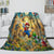 Game Super Mario Pattern Blanket Flannel Throw Kids Room Decoration