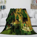 Game Pattern Minecraft Blanket Flannel Kids Room Throw