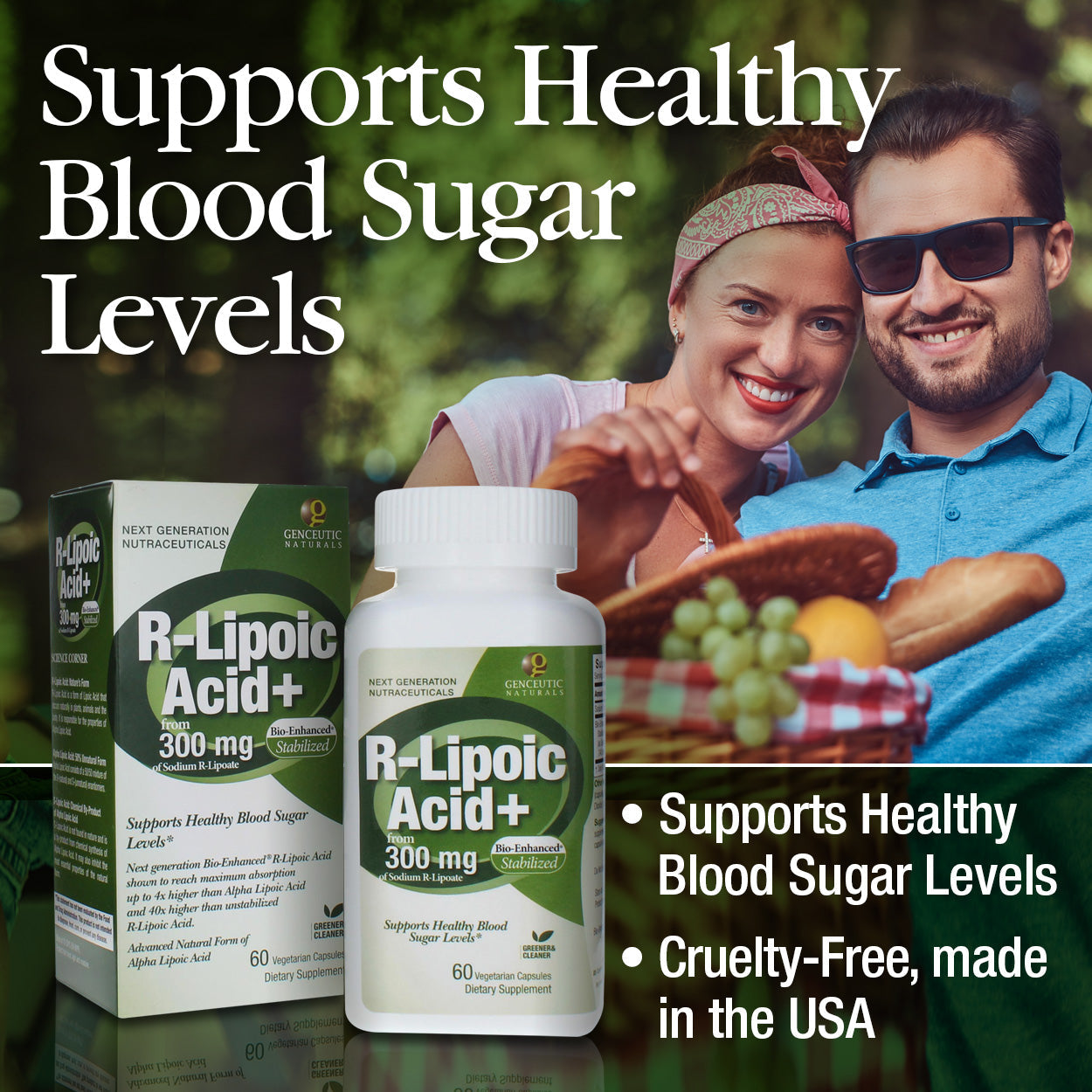 Genceutic Naturals R-Lipoic Acid Plus (60 Vcaps - 300mg)