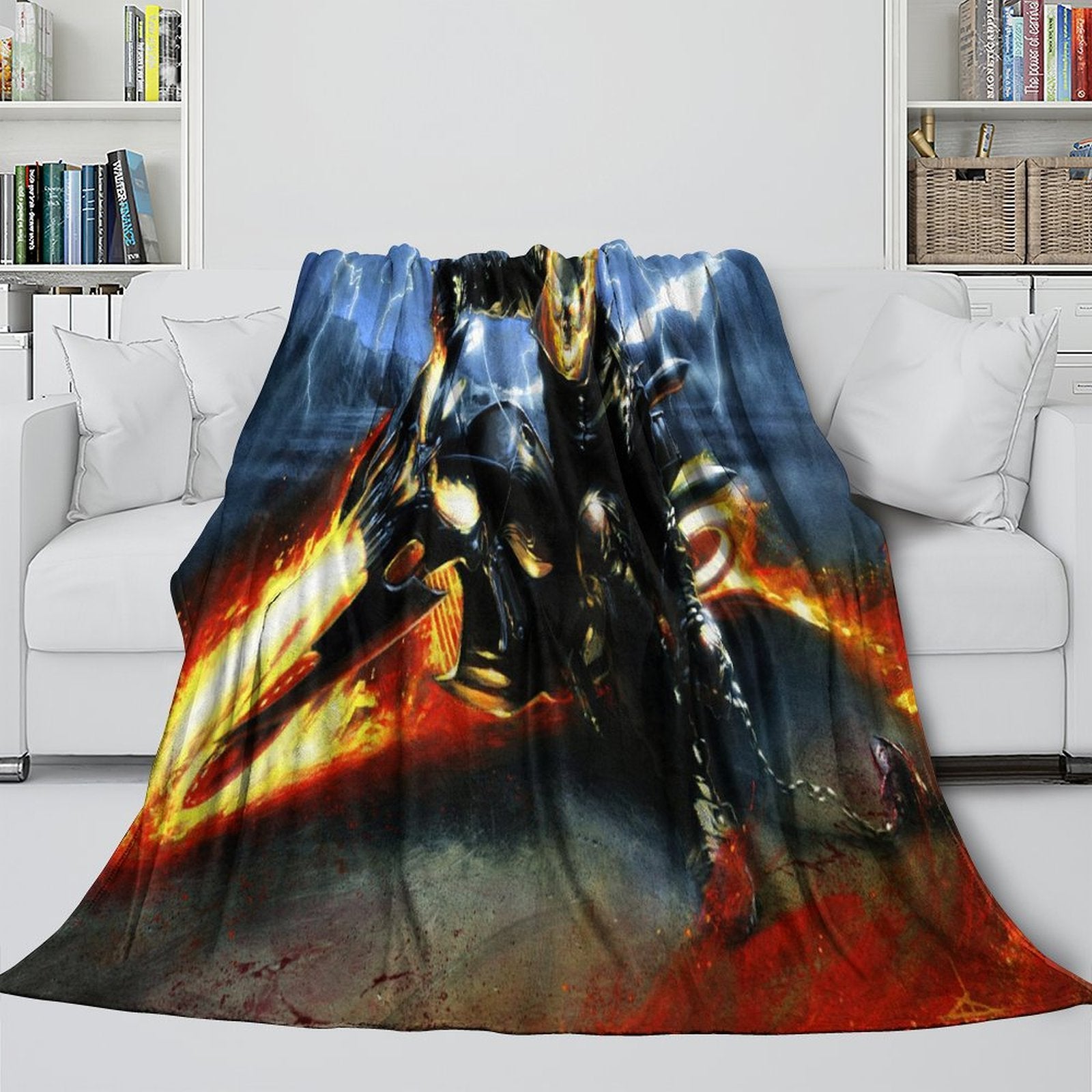 Ghost Rider Blanket Pattern Flannel Kids Room Throw