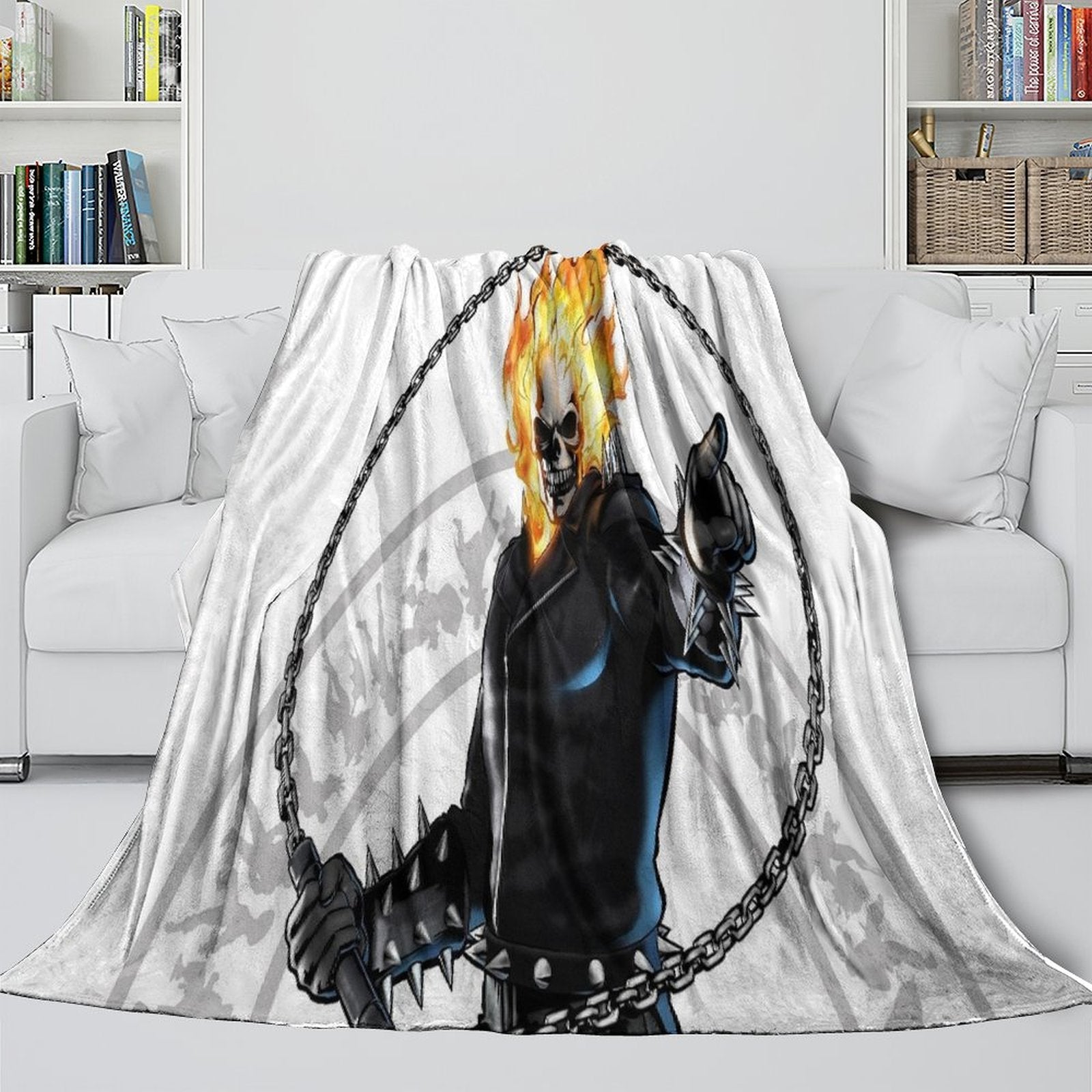 Ghost Rider Blanket Pattern Flannel Kids Room Throw