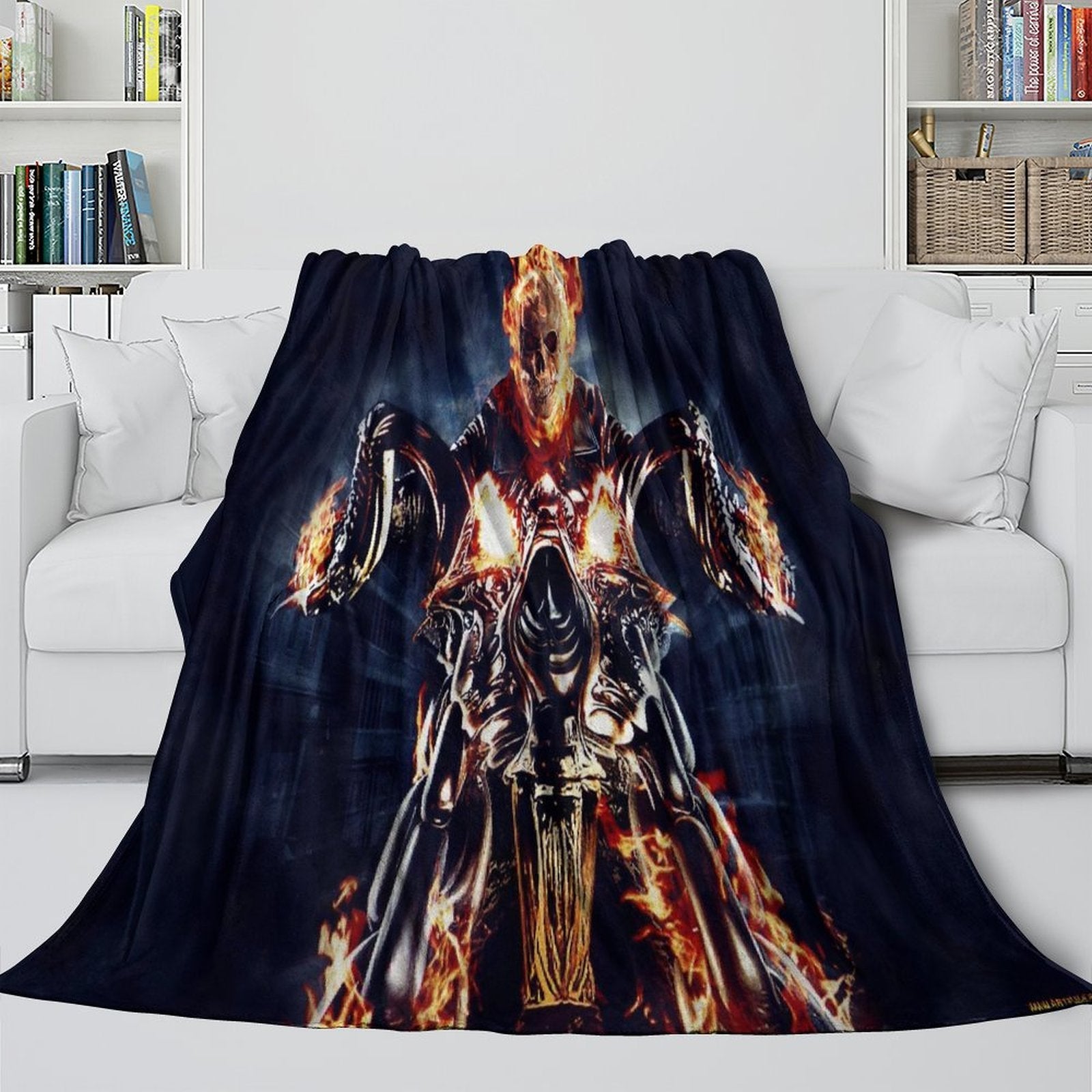 Ghost Rider Blanket Pattern Flannel Kids Room Throw