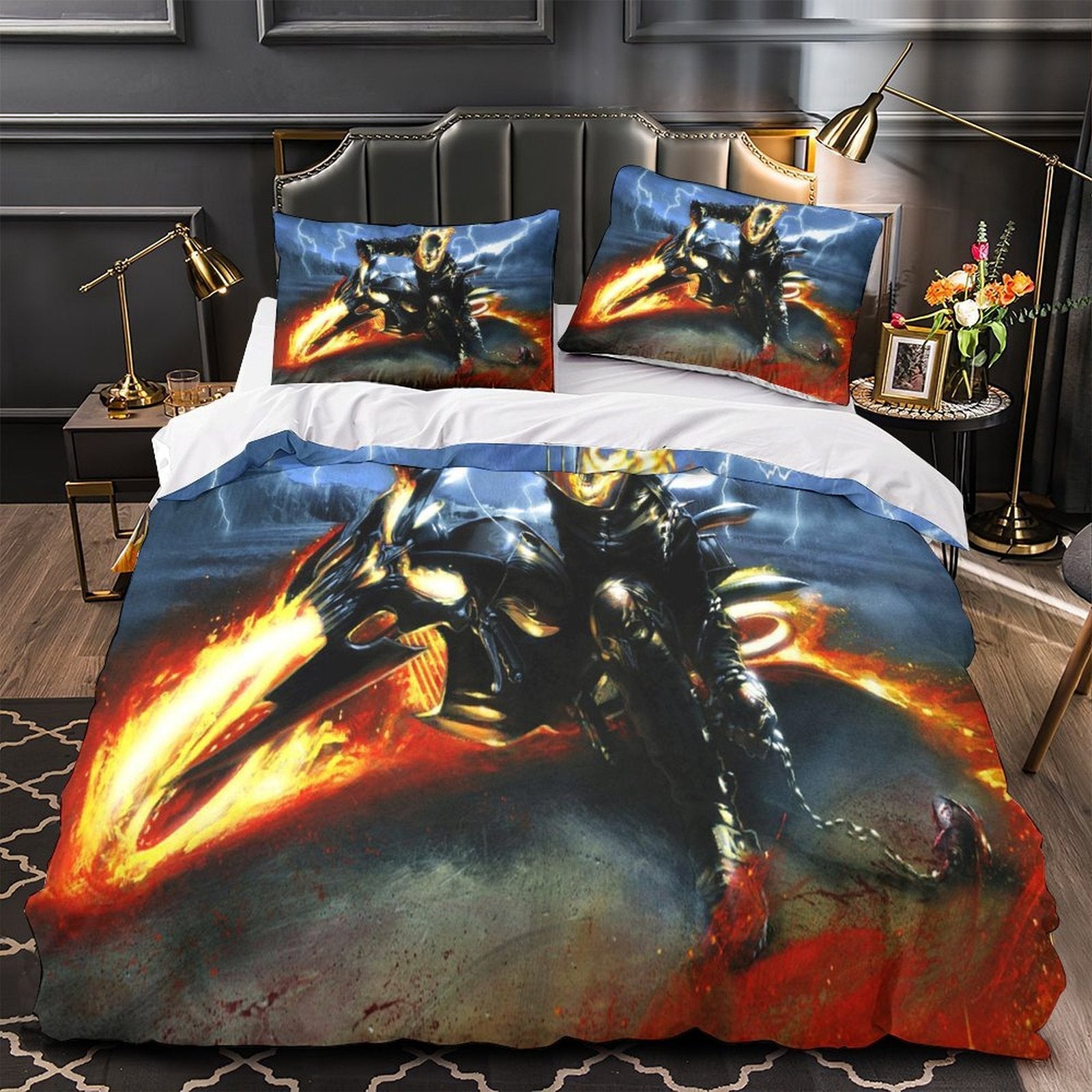 Ghost Rider Duvet Cover Kids Room Bedding Set Without Filler