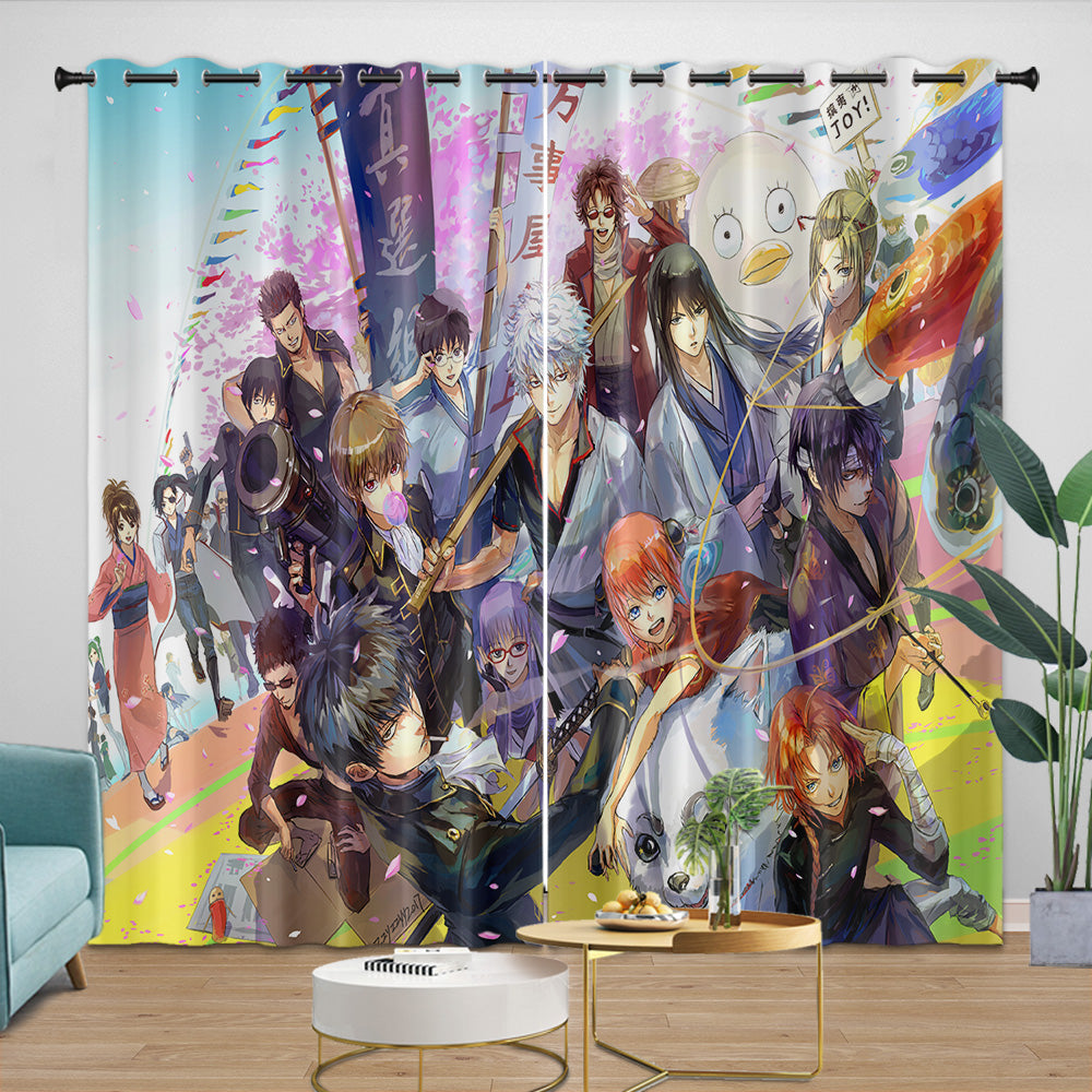 Gintama Curtains Blackout Window Drapes Room Decoration