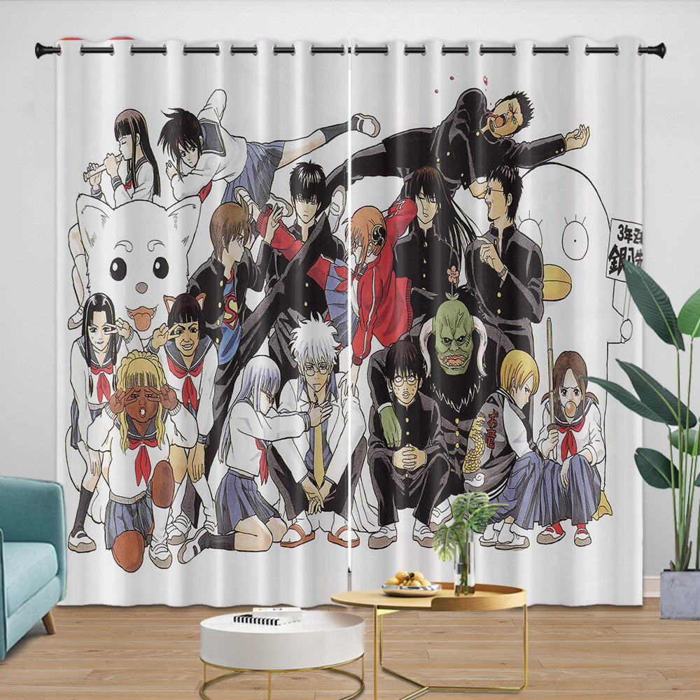 Gintama Curtains Blackout Window Drapes Room Decoration