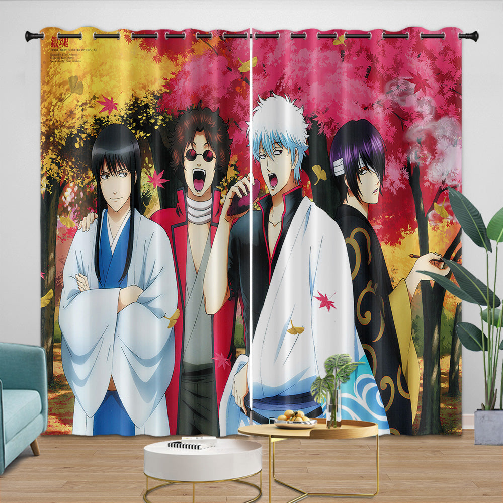 Gintama Curtains Blackout Window Drapes Room Decoration