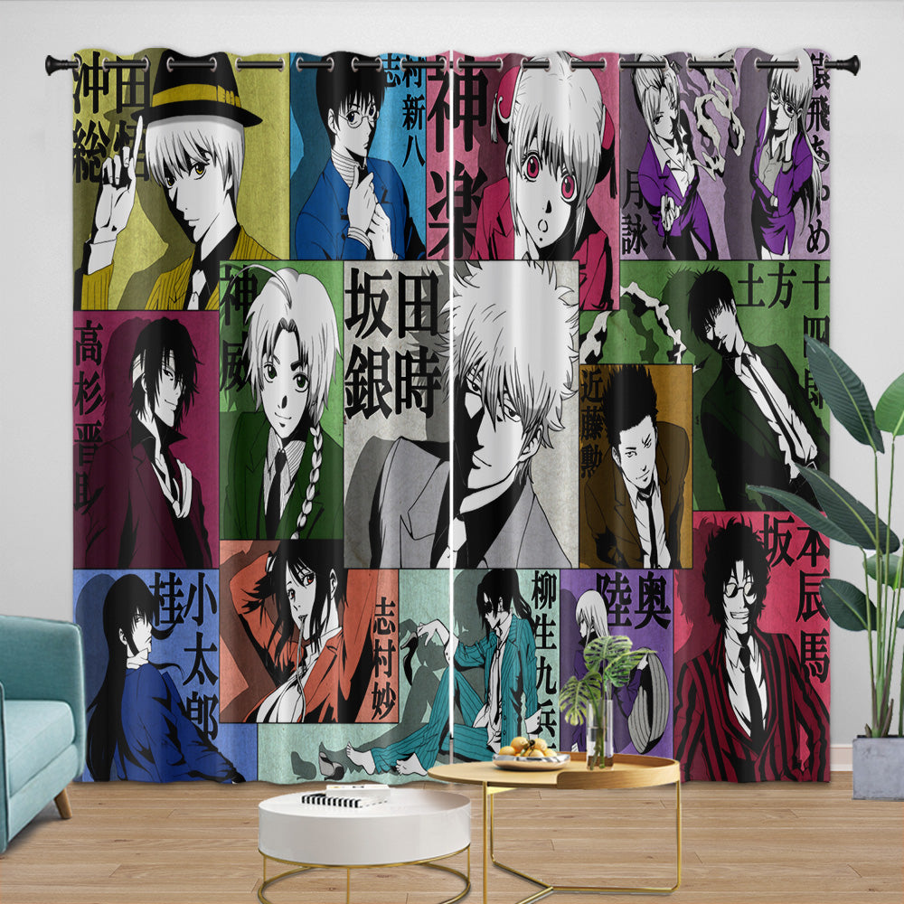 Gintama Curtains Blackout Window Drapes Room Decoration