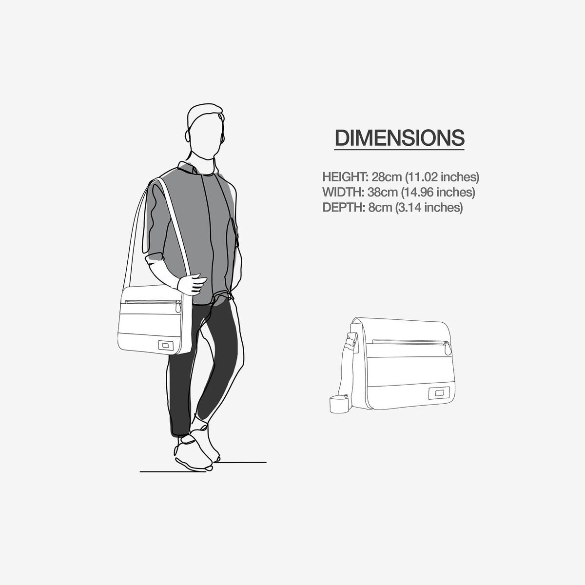 Vegan Gold Messenger Bag 16” | BYMANYC ® New York Luxe Metallic Edition