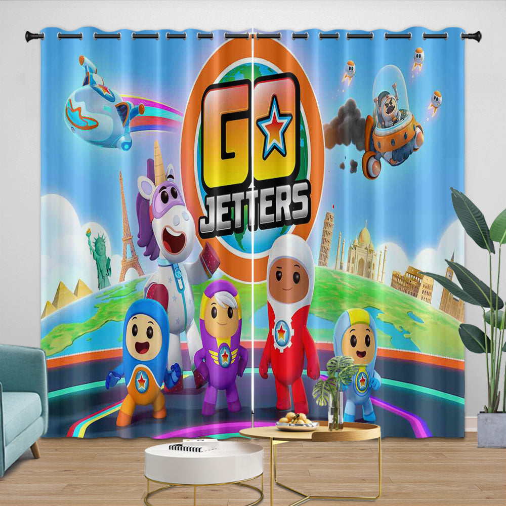 Go Jetters Curtains Pattern Blackout Window Drapes