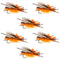 Orange Godzilla Hopper - Foam Grasshopper or Adult Salmonfly Fly Pattern - 6 Flies Hook Size 10