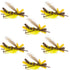 Godzilla Hopper Trout Flies - Yellow High Visibility Grasshopper or Stonefly Dry Fly - 6 Flies Hook Size 10