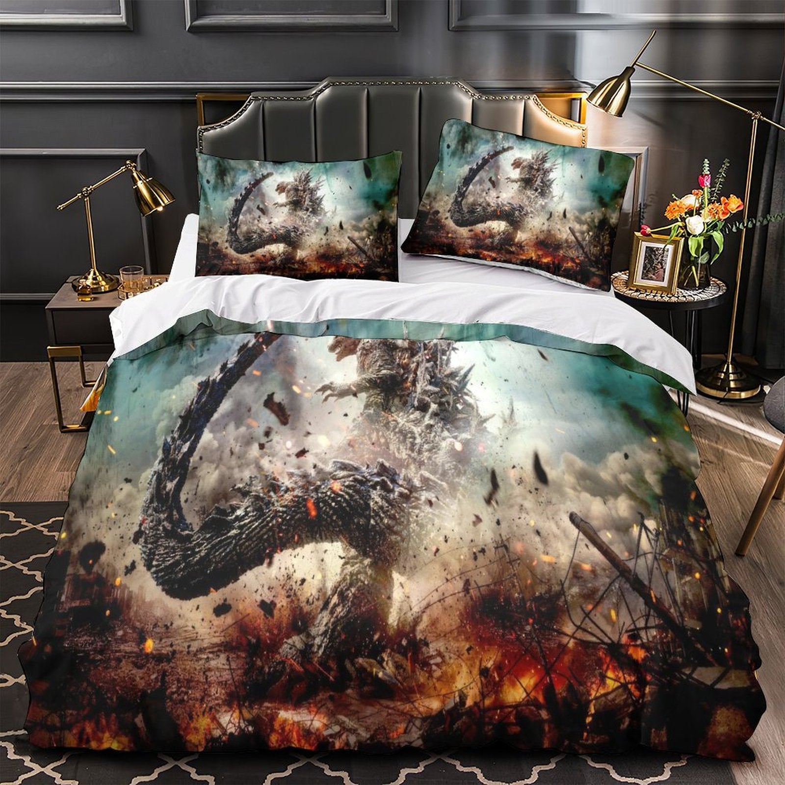 Godzilla Minus One Bedding Set Duvet Cover Without Filler