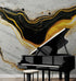 Luxurious Marble Wallpaper. Gold and Black Marble Slate Wall Mural. #6735