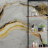 Luxurious Marble Wallpaper. Gold and Black Marble Slate Wall Mural. #6735