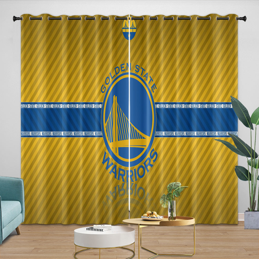 Golden State Warriors Curtains Blackout Window Drapes Room Decoration
