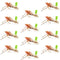 Green Top Hopper Foam Body Grasshopper Fly - 1 Dozen Flies Hook Size 10