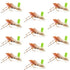 Green Top Hopper Foam Body Grasshopper Fly - 1 Dozen Flies Hook Size 10