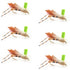 Green Top Hopper Foam Body Grasshopper Fly - 6 Flies Hook Size 10