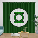 Green Lantern Curtains Pattern Blackout Window Drapes