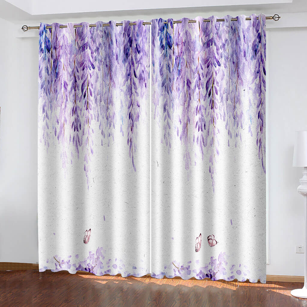 Green Plants Curtains Blackout Window Treatments Drapes for Room Decoration