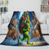 Grinch Blanket Pattern Flannel Throw Kids Room Decoration