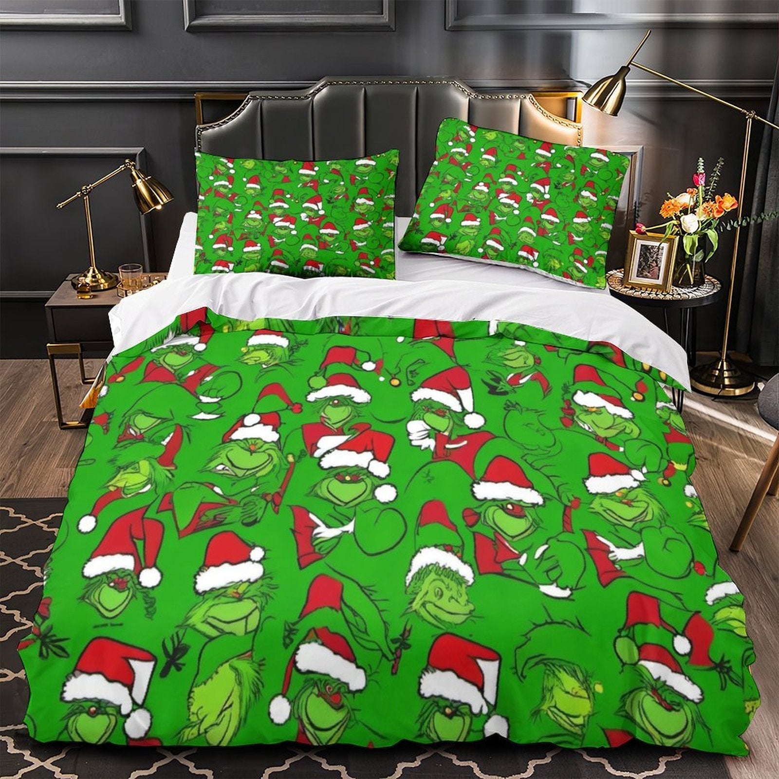 Grinch Duvet Cover Kids Room Bedding Set Without Filler