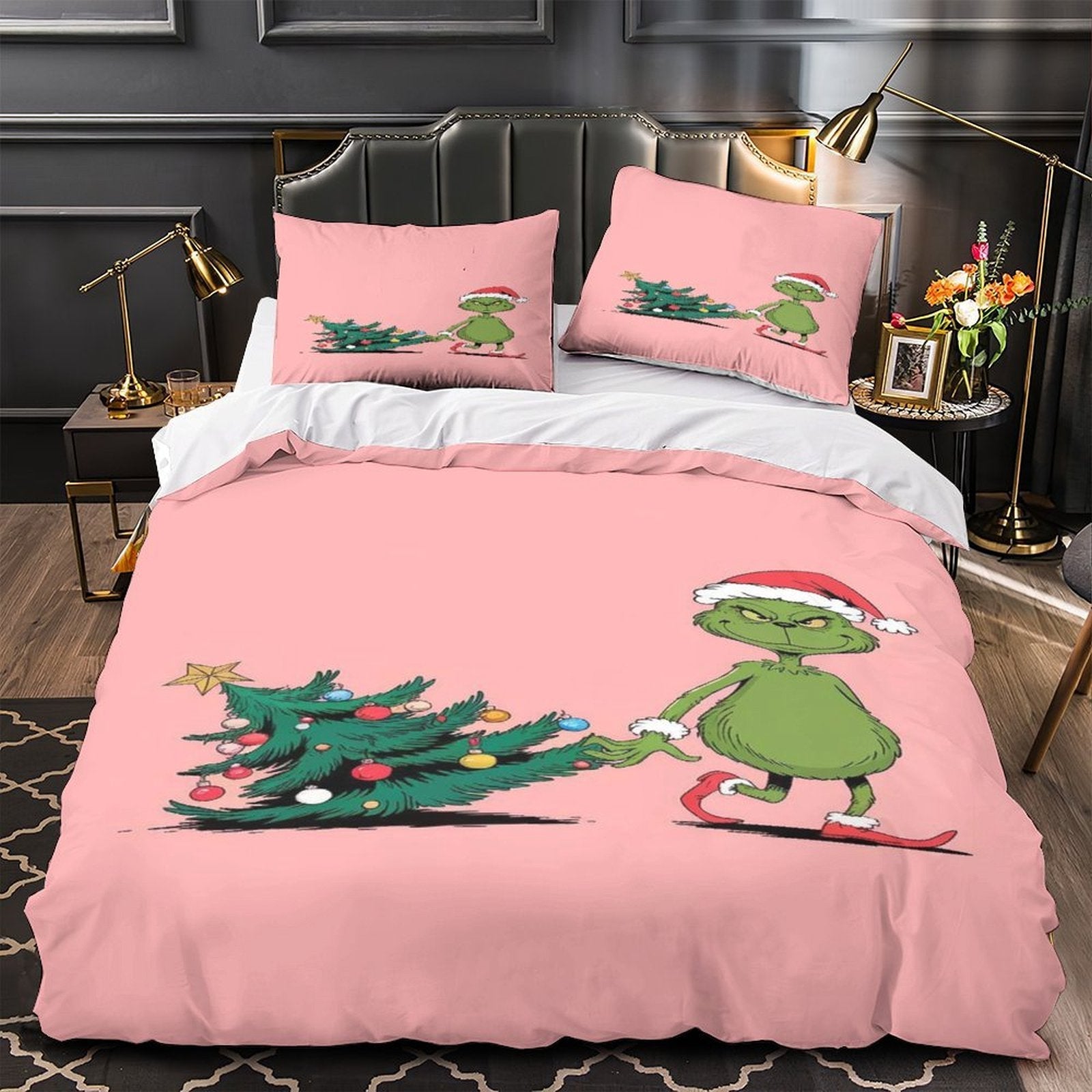 Grinch Duvet Cover Kids Room Bedding Set Without Filler