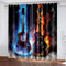 Guitar Curtains Blackout Window Treatments Drapes for Room Decoration