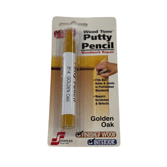 H.F. Staples 814 Wood Tone Putty Pencil -Golden Oak Pack of 6