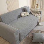 3D Jacquard Leaf Pattern Couch Slipcover, High Stretch Washable Textured Sofa Cover