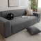 3D Grid Jacquard Sofa Cover, High Stretch Plush Waffle Couch Slipcover with Tie Straps