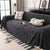 Thick Plush Sofa Cover Throw for Couch, 3D Textured Herringbone Washable Slipcover