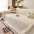 Soft Chenille Sofa Throw Cover, Raised Geometric Texture Furniture Protector Blanket