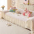 Cute Dotted Stripe Couch Protector, Non-Slip Washable Sofa Cover with Ruffled Skirt