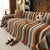 Cozy Decorative Throw Blanket for Couches, Boho Plush Woven Sofa Cover with Stripes