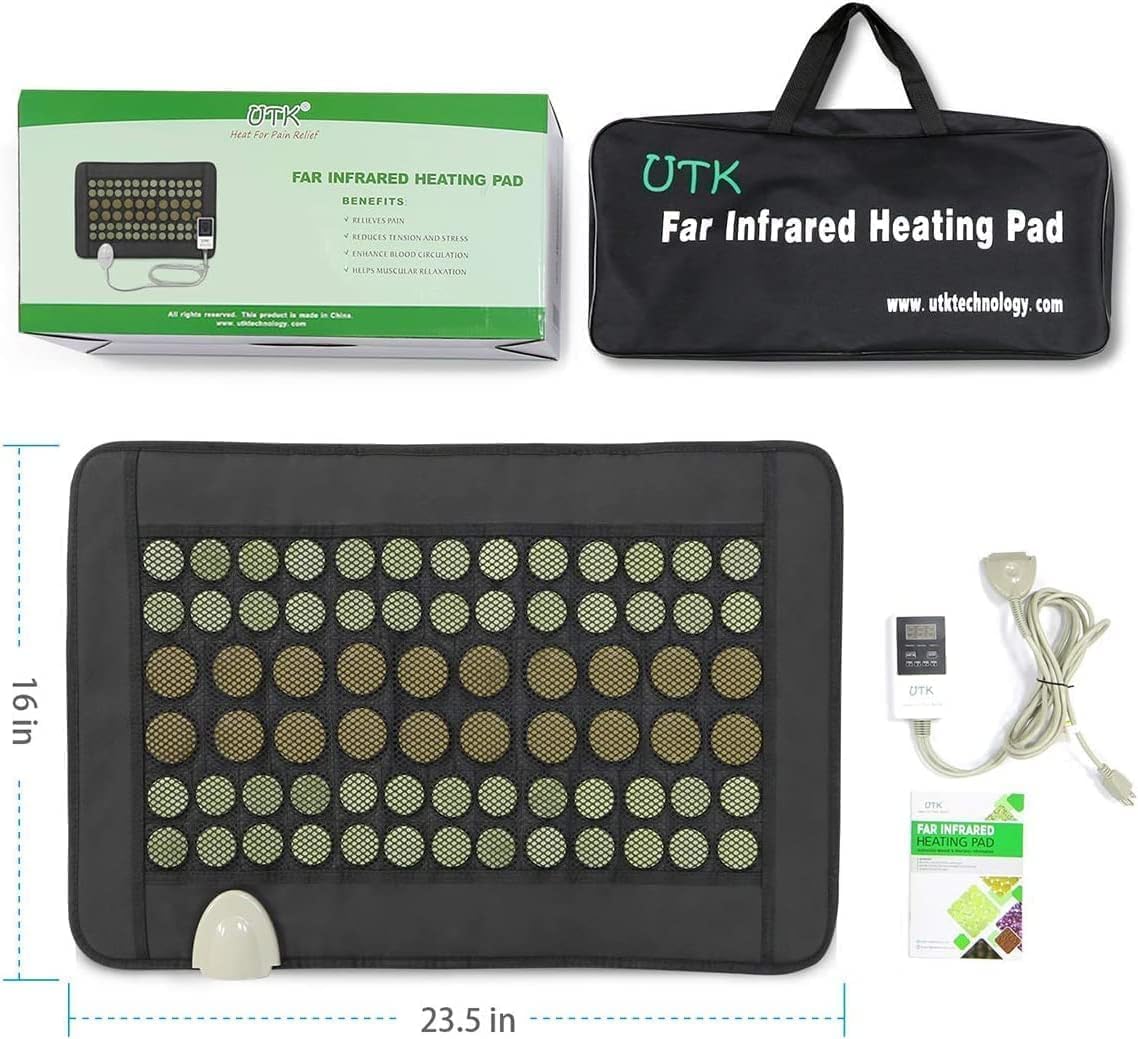 Far Infrared Natural Jade and Tourmaline Heating Pad, 23.5