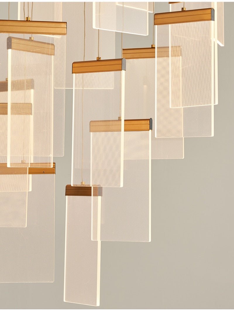 12 Lights -Luxury modern LED chandelier for staircase, lobby, living room, stairwell